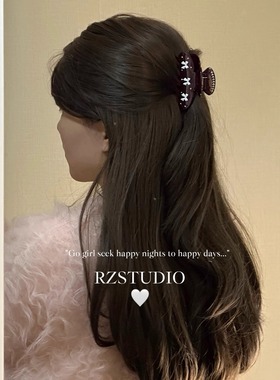 “ancora”RZSTUDIO安可拉红色蝴蝶结发抓 重工少女盘发抓夹