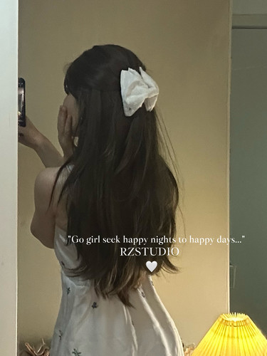 RZSTUDIO|法式蝴蝶结棉质蕾丝大蝴蝶少女心抓夹 白色大肠氛围发圈