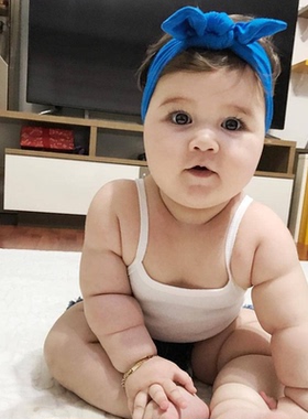 宝蓝色蝴蝶结婴儿0~18月新生儿宝宝春夏发带头饰拍照凹造型拍照