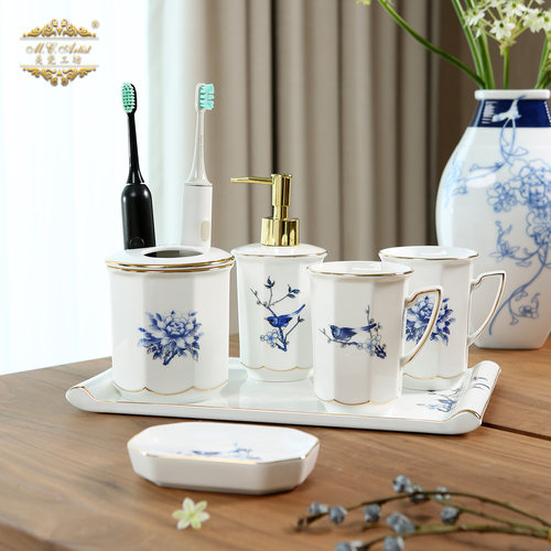 美瓷工坊高温陶瓷浴室用品套件