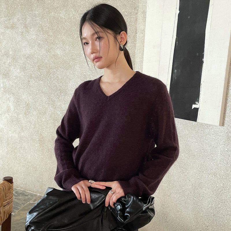 FONE简禾马海毛纯色套头毛衣女