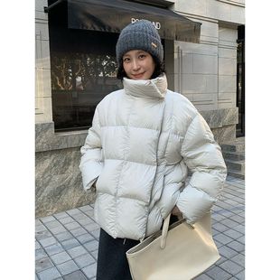 THE MIND新国标90白鸭绒立领羽绒服女2025冬保暖面包服外套