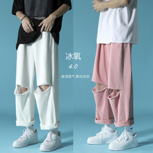 破洞牛仔裤 男女宽松直筒哈伦裤 -N327  p55 控69图片