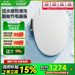 缓降坐便器盖洁身冲洗器马桶圈K 科勒智能马桶盖板速热式 26134T