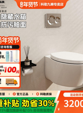 科勒壁挂式马桶家用入墙式隐藏悬挂嵌入墙排挂墙悬空坐便器25446T