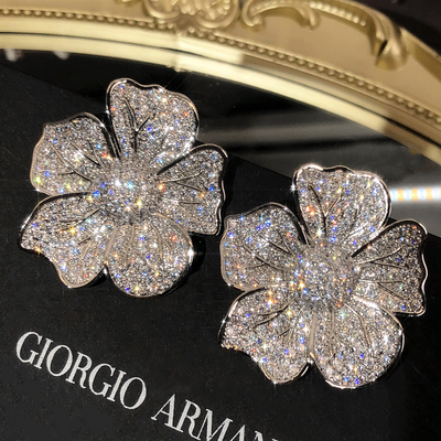 奢复古宫廷港风花瓣花朵耳环