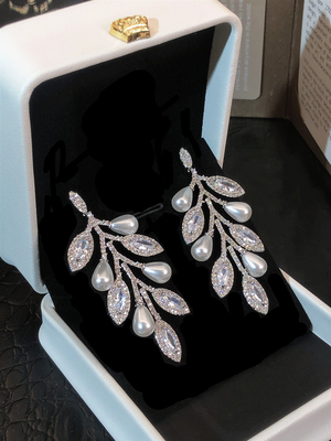 超闪气质礼服百搭珍珠耳饰