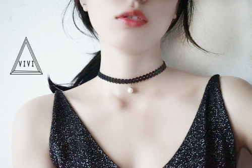 黑色配饰脖子饰品项圈女锁骨项链蕾丝颈链颈带chocker颈饰choker