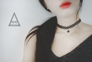 choker脖子饰品颈圈配饰颈链黑色蕾丝颈带项圈女欧美颈饰锁骨项链