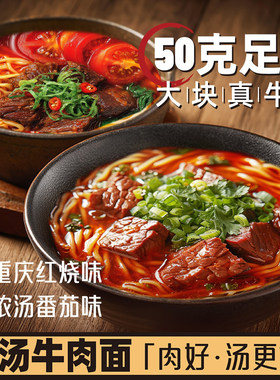 原汤红烧牛肉面460g番茄牛肉面