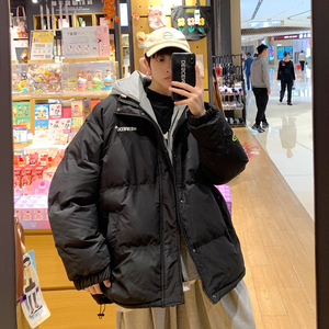 3冬季加厚青年拉链假两件连帽棉服男XZ405-1-Y18图片