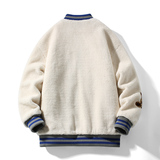 3日系白底冬季宽松小熊绣花加棉羊羔毛棉服XZ405-1-Y13，男装棉衣，星座405-1