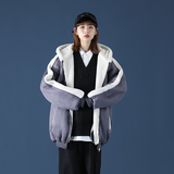 2中性风连帽加绒羊羔毛外套大码保暖棉服男XZ405-1-Y06，男装棉衣，星座405-1