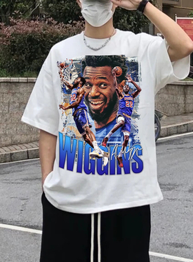 wiggins嘴哥维金斯原创美式ins复古重磅纯棉宽松休闲圆领T恤