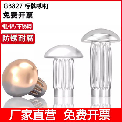 GB827铝标牌铆钉不锈钢滚花铝铆钉铜铭牌商标实心铆钉M2M2.5M3M