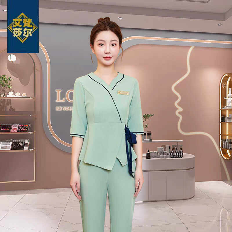 高级工作服透气女春秋季美容院皮肤管理师工装沐足技师工衣