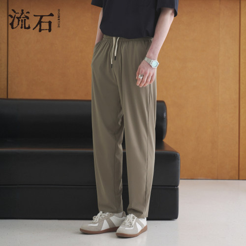 商场同款流石男装高端抽绳休闲裤