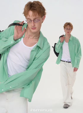 riverstone男装复古天丝薄款垂感长袖衬衫2026年春季新款柔软衬衣