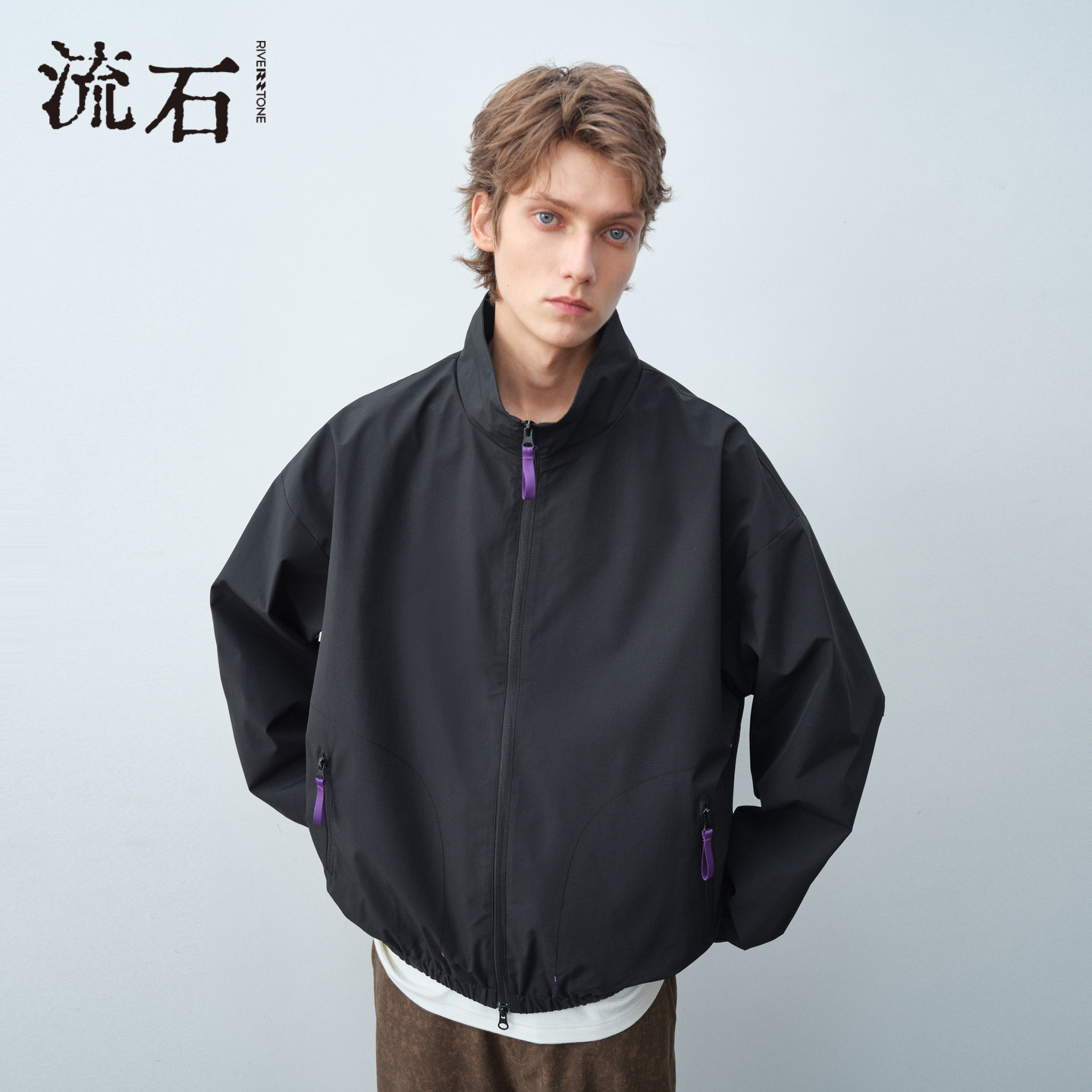 商场同款流石男装户外风立领夹克