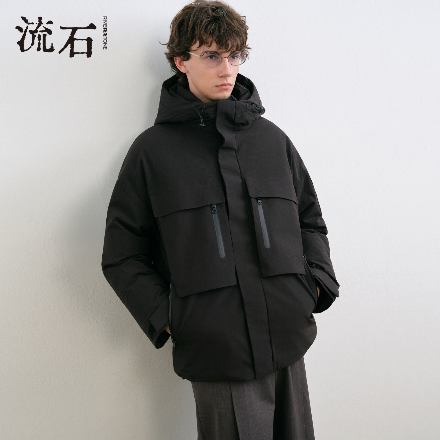 商场同款流石男装户外短款羽绒服