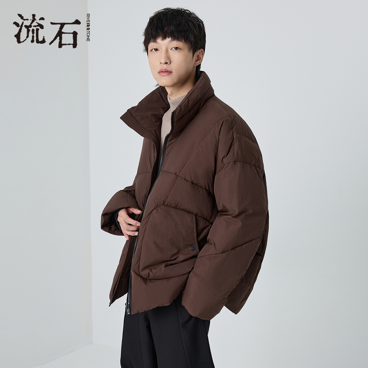 商场同款流石男装户外面包羽绒服