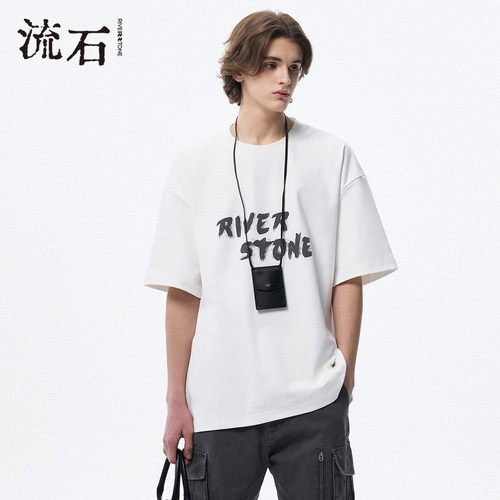 商场同款流石男装印花短袖T恤潮