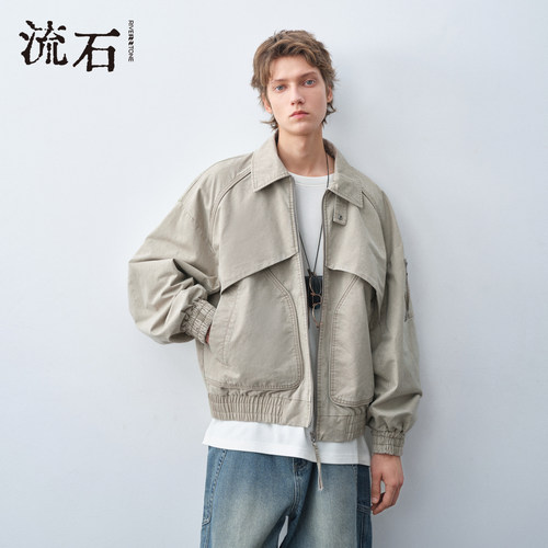 商场同款流石男装设计感工装夹克