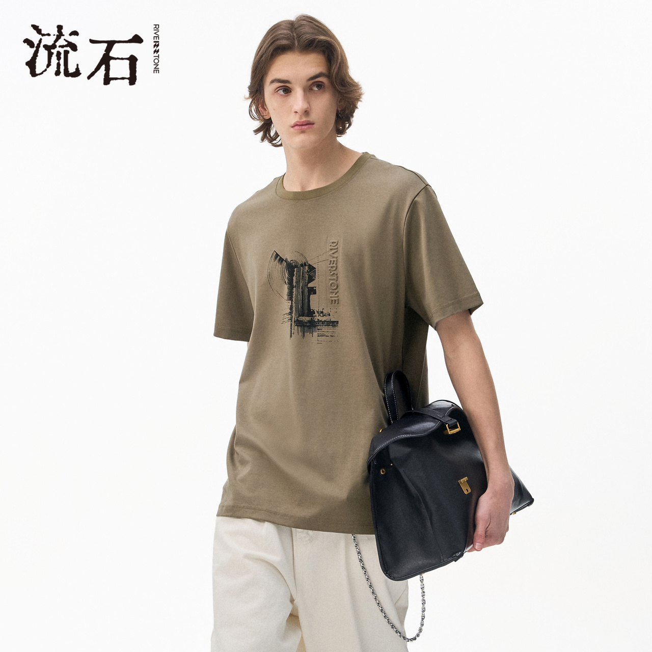 商场同款流石男装印花短袖T恤衫