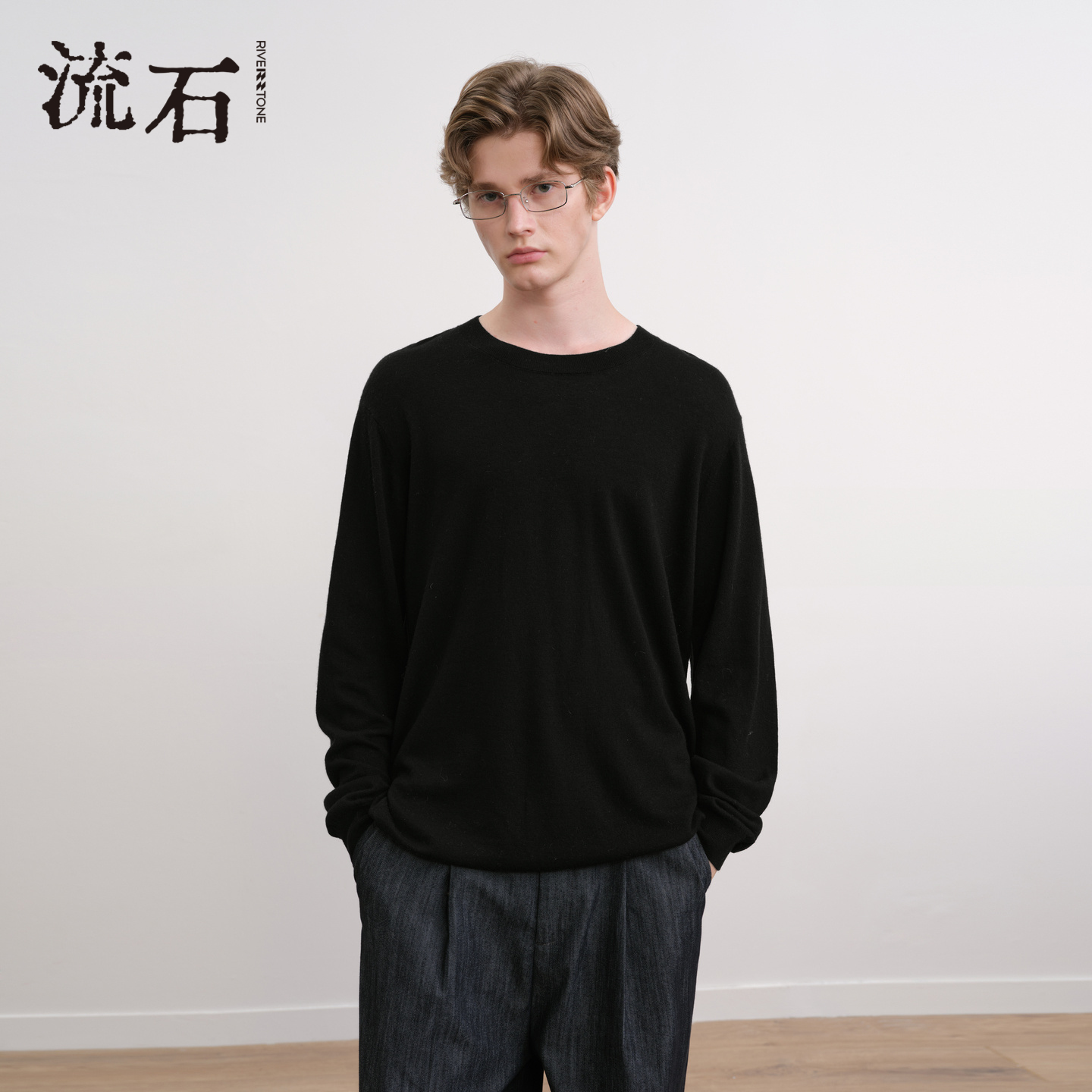 商场同款流石男装打底长袖羊毛衫