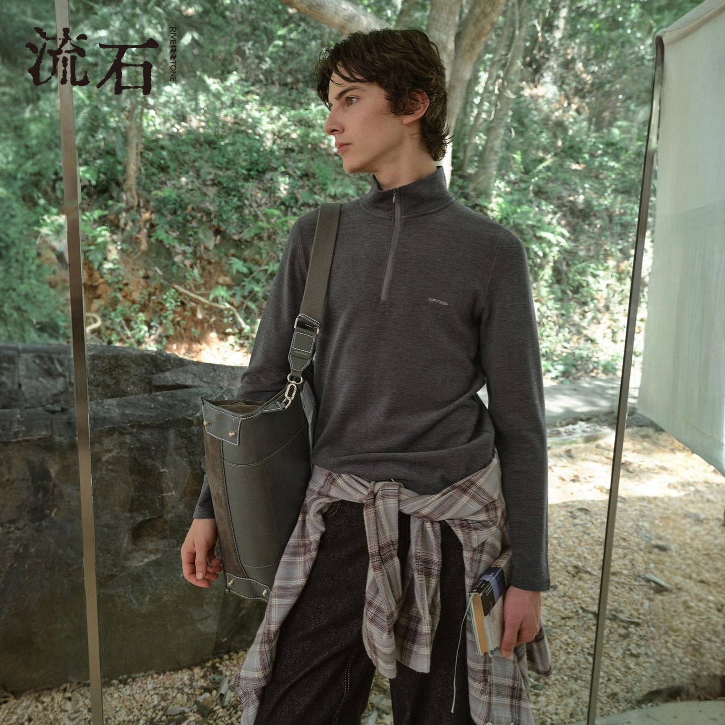 【商场同款】流石男装半拉链长袖T恤2025年冬季新款经典刺绣打底,男装,T恤,淘宝优惠券,粉丝福利购,淘宝优惠卷