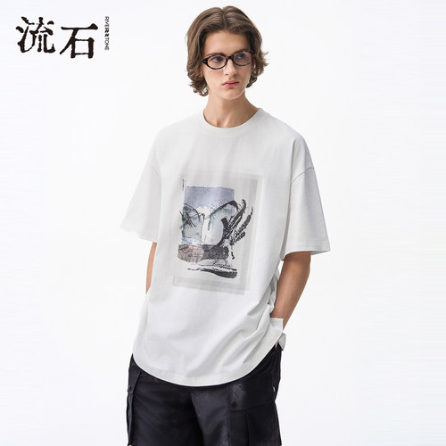 商场同款流石男装纯棉短袖T恤潮