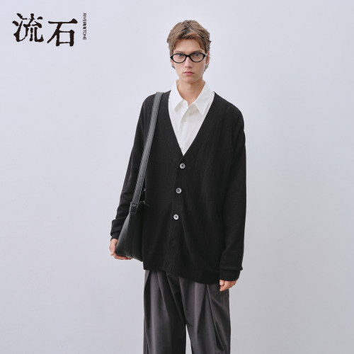 商场同款流石男装天丝针织开衫