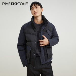 Riverstone设计感工装牛仔羽绒服