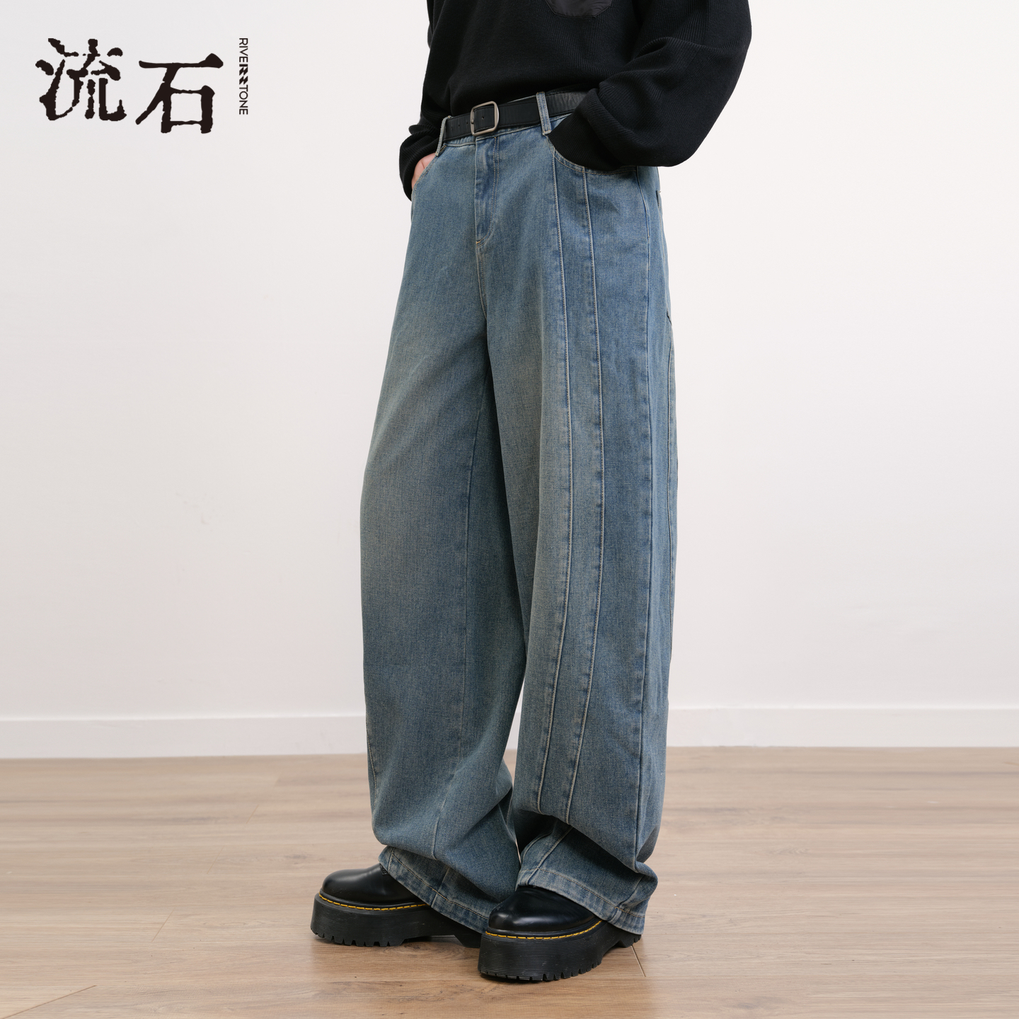 商场同款流石男装做旧耐磨牛仔裤