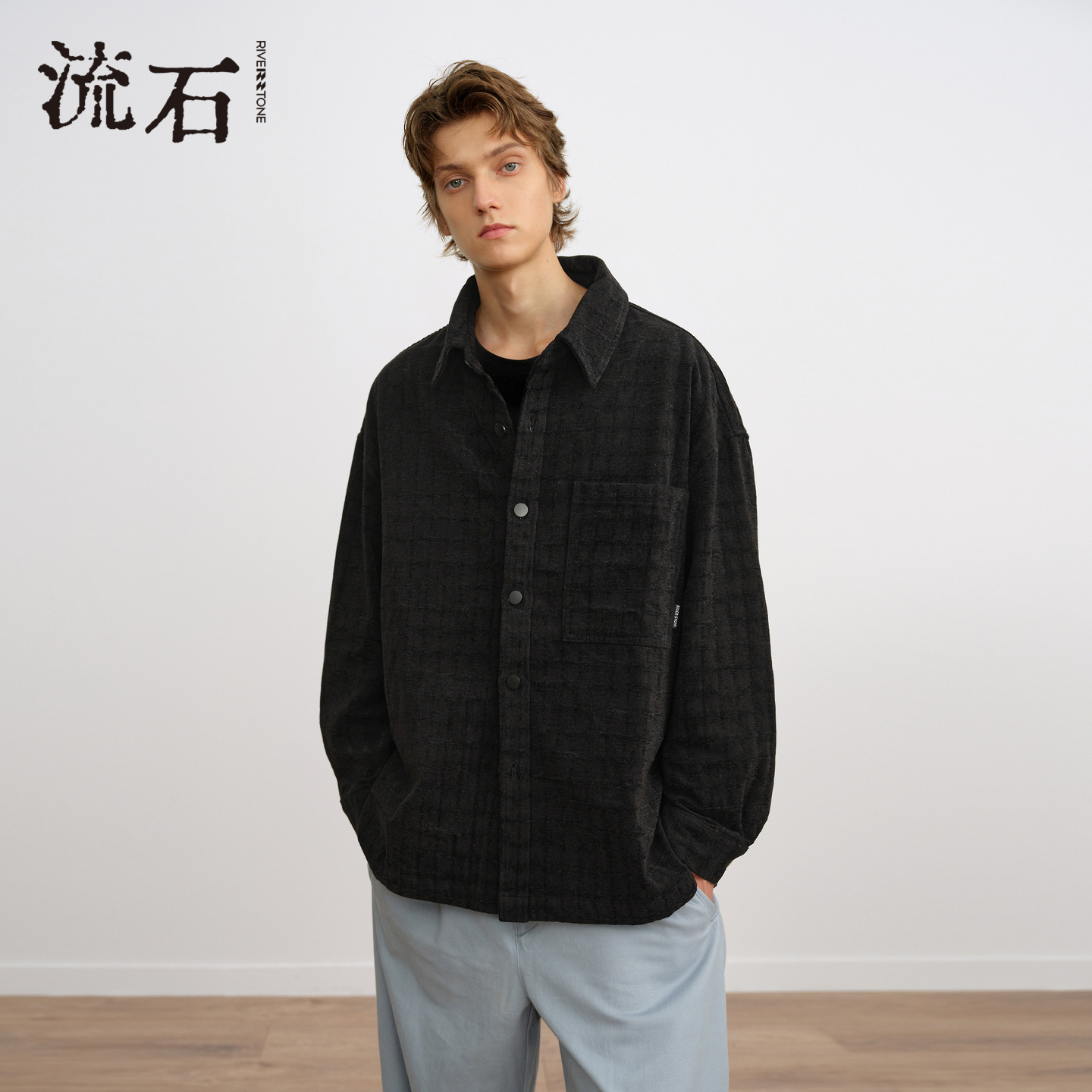 商场同款流石男装设计感衬衫外套