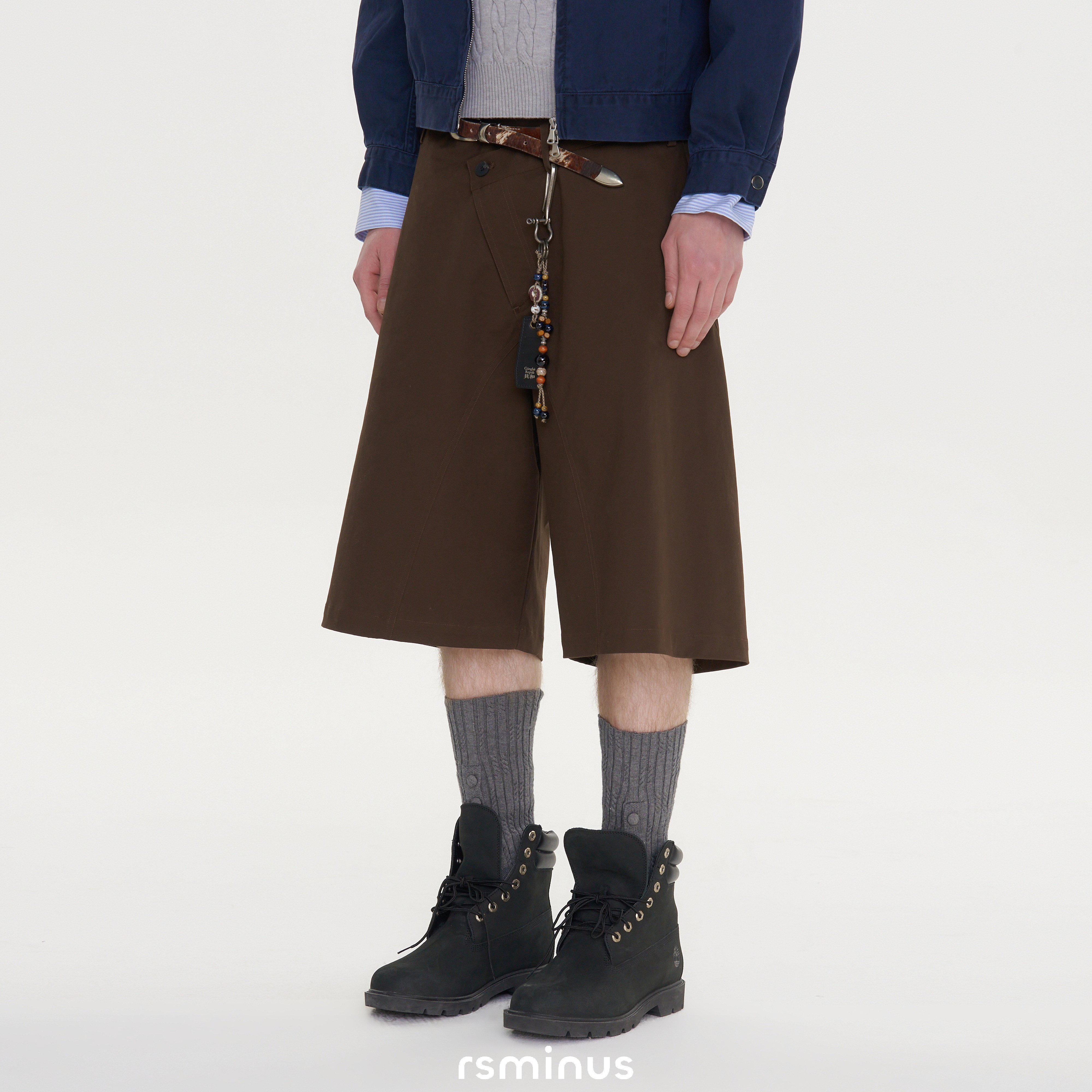 riverstone男装宽松工装阔腿A字七分裤2026夏季新款男