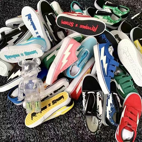 正品经典REVENGE X STORM闪电火焰帆布鞋复仇风暴百搭滑板街舞潮
