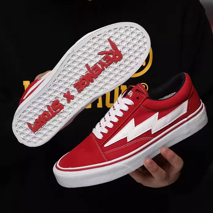 正品经典REVENGE X STORM闪电火焰帆布鞋复仇风暴百搭滑板街舞潮