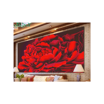 青飞精准印布皇家牡丹十字绣