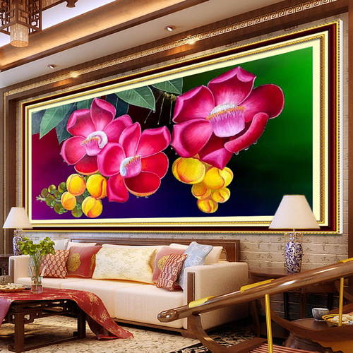 青飞精准隆都花十字绣花香迷人硕果满枝现代简约客厅柬埔寨E156