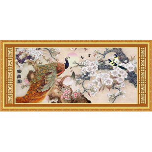 青飞5D梅花孔雀十字绣富贵图之梅花喜鹊吉祥图客厅雍容华贵钻石画