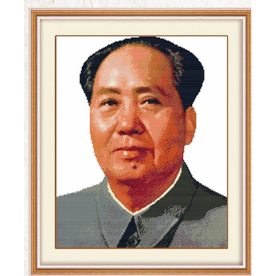 青飞红太阳十字绣精准印花