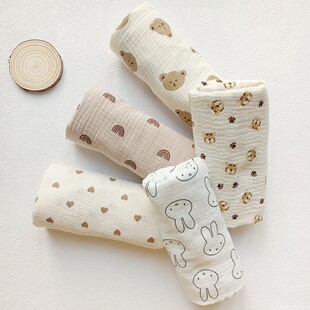 新生儿a类纯棉邹布纱布包巾单襁褓巾宝宝产房哺乳巾抱被浴巾盖毯