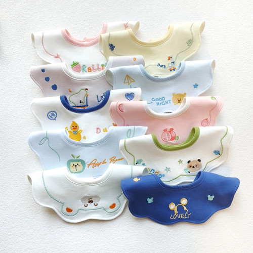 口水巾防吐奶纯棉防水婴儿围嘴