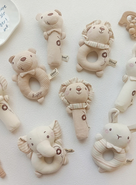 宝宝有机棉手摇棒婴幼儿童安抚玩具2023Gbee摇铃手抓BB棒0-1岁