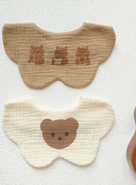 婴儿a类纯棉纱布口水巾小围嘴