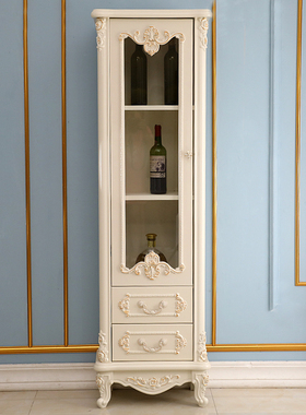 新款欧式酒柜储物柜北欧边柜客厅柜白色象牙白餐边柜角柜单门柜
