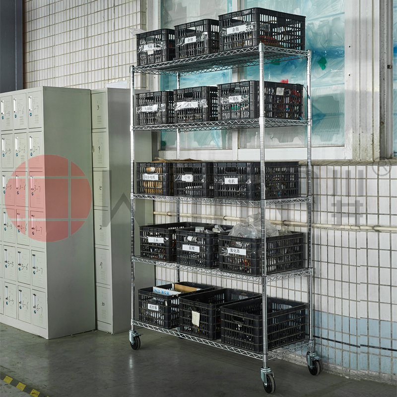 川井物料置物架镀铬金属货架仓储