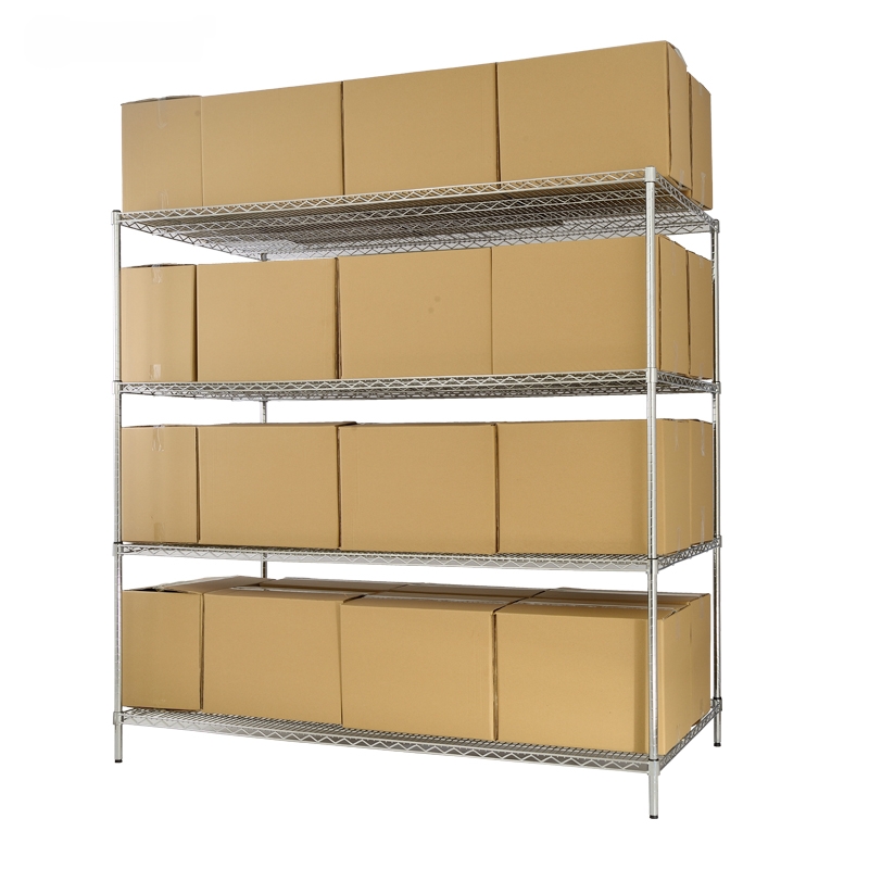 四层物料架线网镀铬网层货架