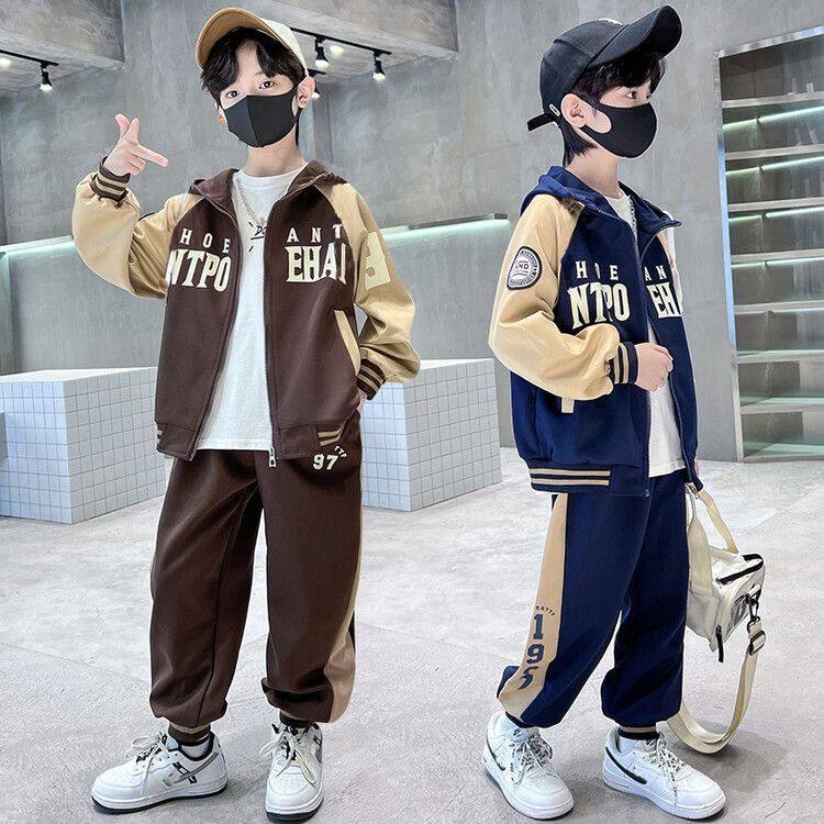 男童长袖春秋套装 5-6-7-8-9-10-12岁儿童休闲两件套帅气运动潮衣